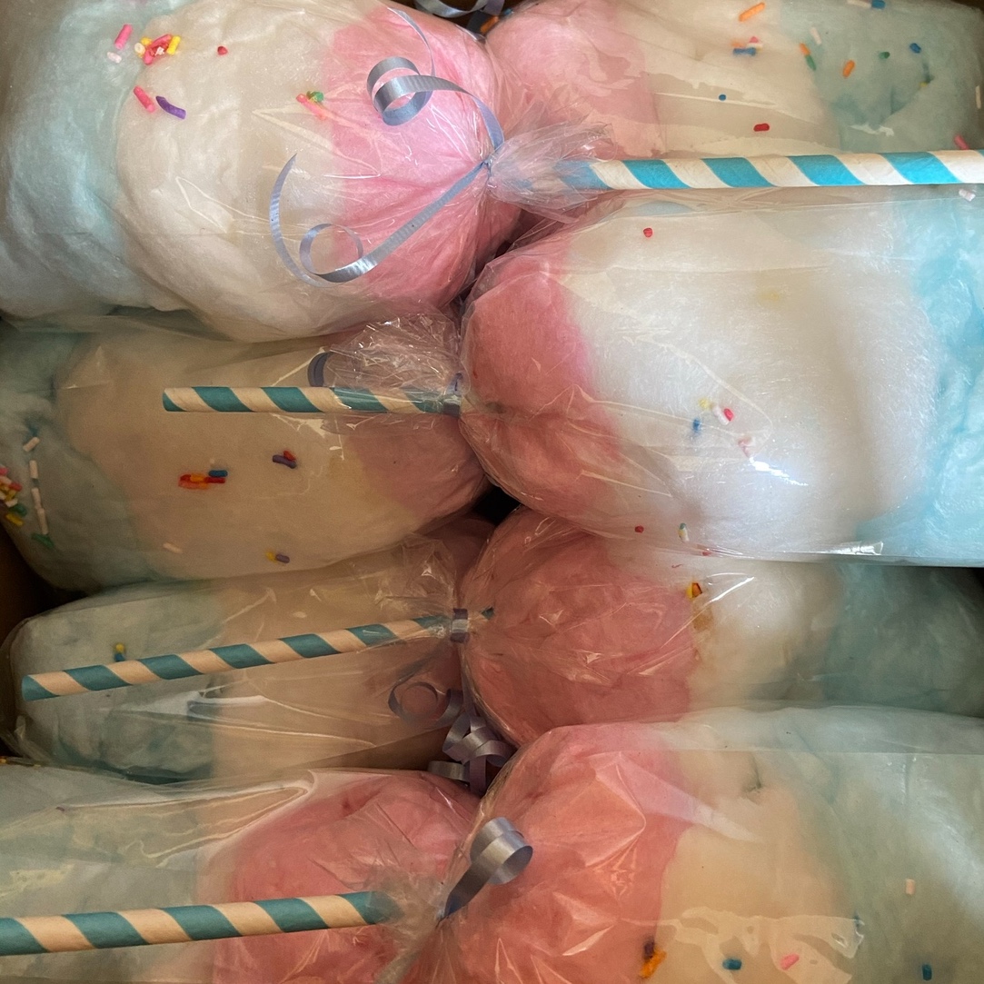 Cotton candy on a decorative stick